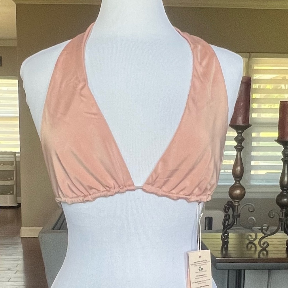 HAH Free People Multiway Reversible DIY Hahlter Bikini Top M Lilac / Dusty Rose
